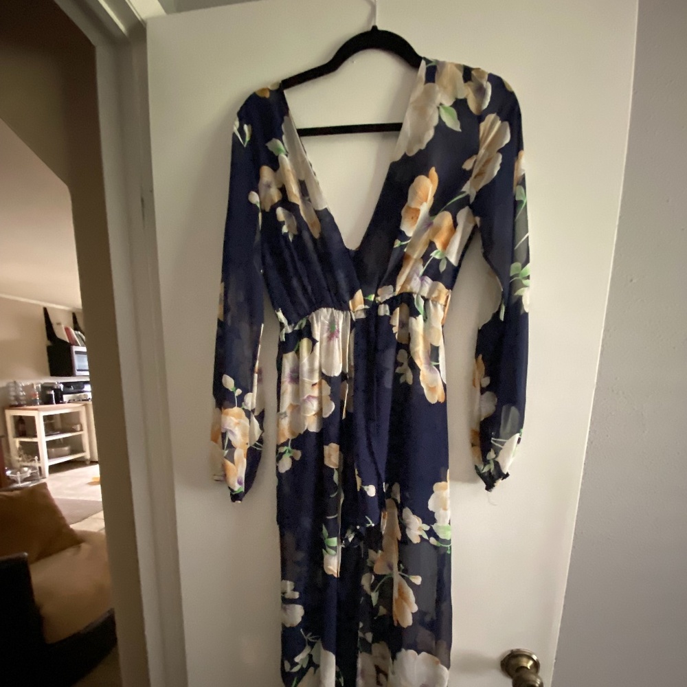 Blue Floral Sundress Romper